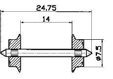 711-40184 - 2 Radsätze 7,5mm ~